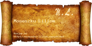 Moseszku Liliom névjegykártya